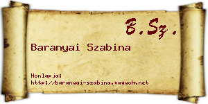 Baranyai Szabina névjegykártya