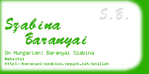 szabina baranyai business card